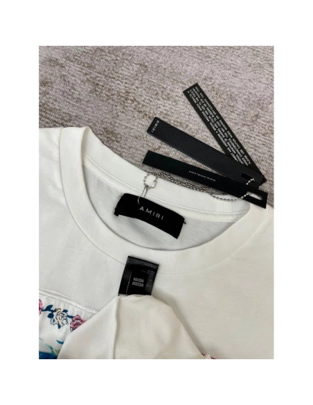 Amiri New Patchwork Embroidered Short-Sleeve T-shirt,Amiri T Shirt,Tshirt,APPAREL