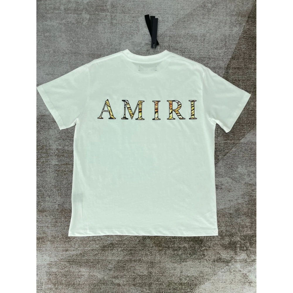 Amiri New leopard print short-sleeved T-shirt,Amiri T Shirt,Tshirt,APPAREL