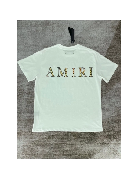 Amiri New leopard print short-sleeved T-shirt,Amiri T Shirt,Tshirt,APPAREL