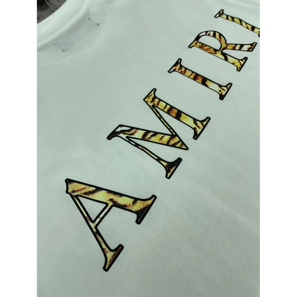 Amiri New leopard print short-sleeved T-shirt,Amiri T Shirt,Tshirt,APPAREL