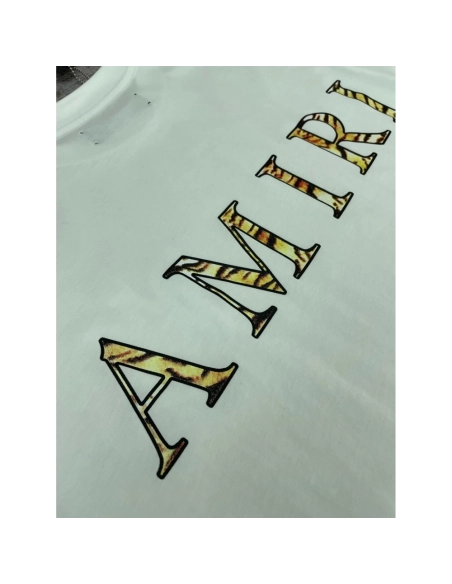 Amiri New leopard print short-sleeved T-shirt,Amiri T Shirt,Tshirt,APPAREL