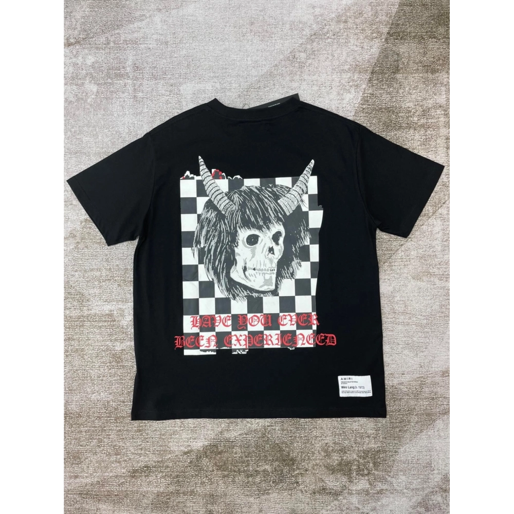 Amiri New joint Sanskrit short-sleeved digital direct spray Sanskrit skull printt T-shirt,Amiri T Shirt,Tshirt,APPAREL