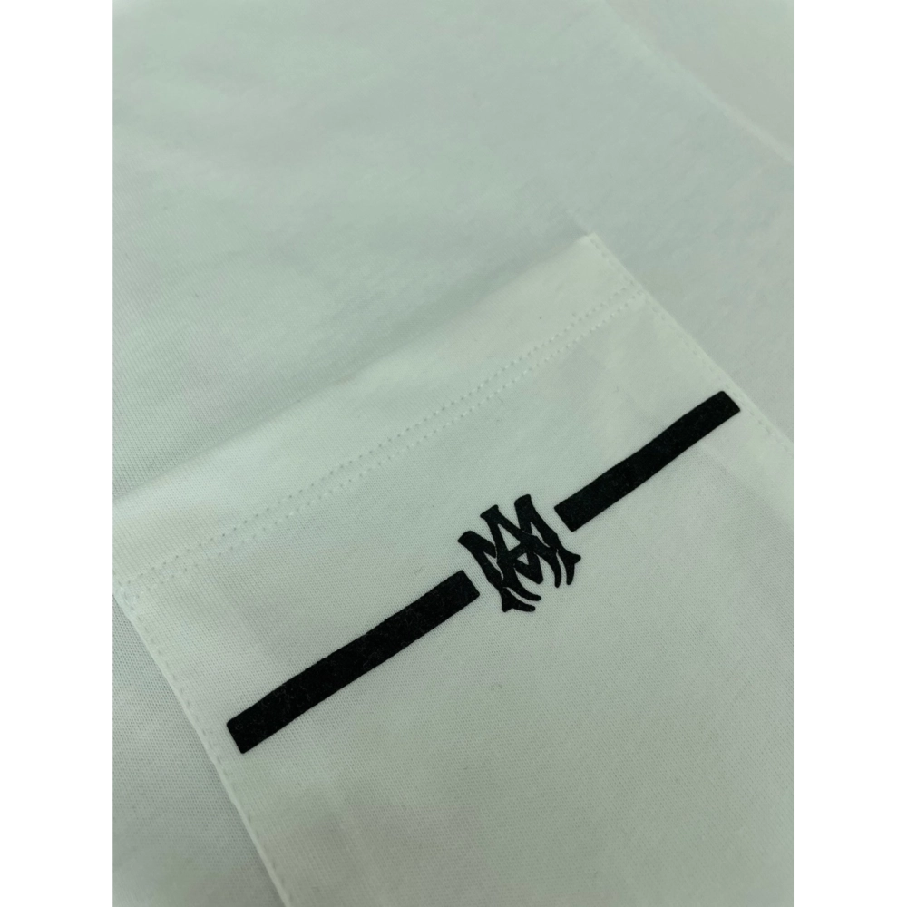 Amiri New pocket short-sleeved pocket, rear logo print T-shirt,Amiri T Shirt,Tshirt,APPAREL