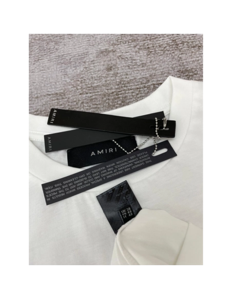 Amiri New pocket short-sleeved pocket, rear logo print T-shirt,Amiri T Shirt,Tshirt,APPAREL