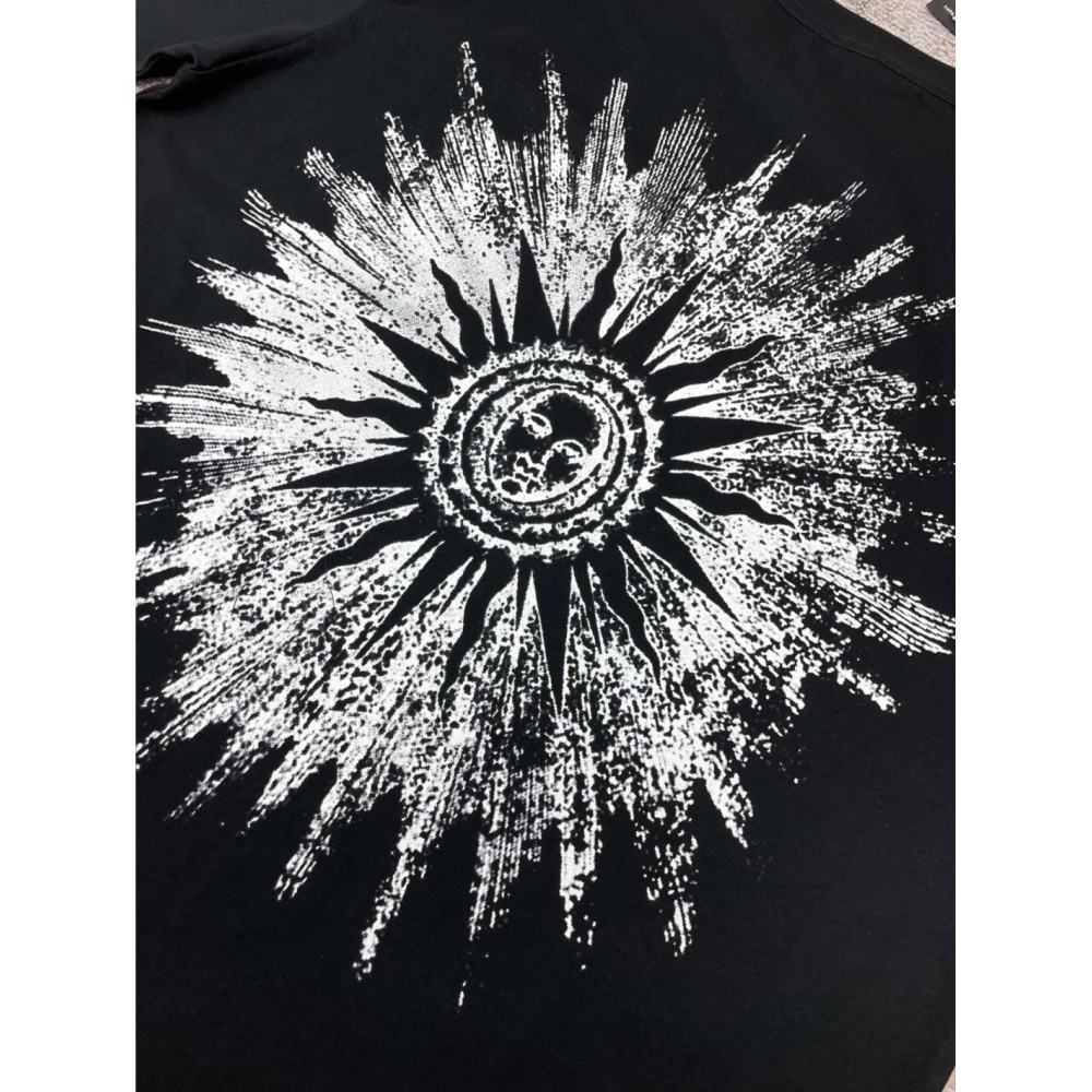 Amiri New Sun Avatar Black Short Sleeve T-shirt,Amiri T Shirt,Tshirt,APPAREL