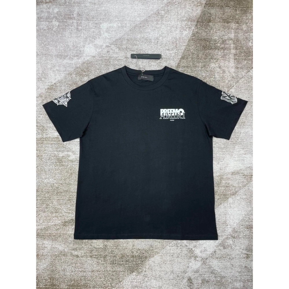 Amiri New Logo Special Print Short Sleeve T-shirt,Amiri T Shirt,Tshirt,APPAREL
