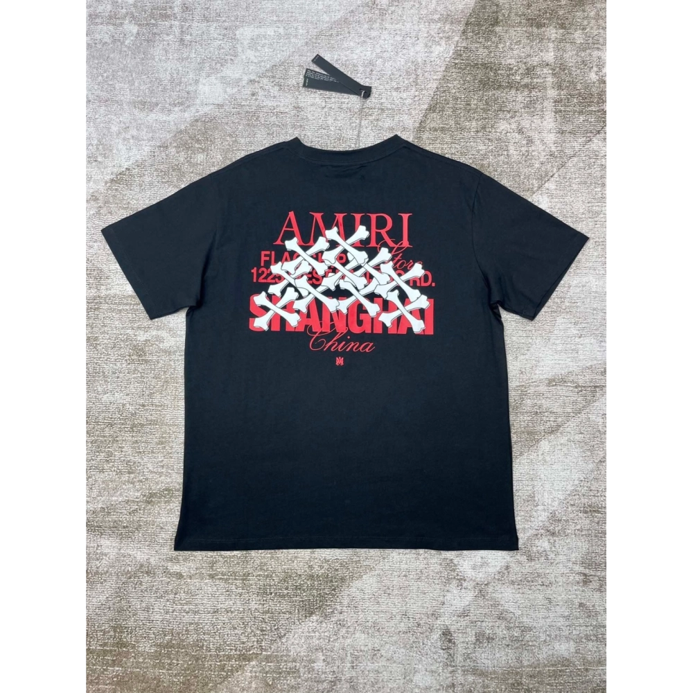 Amiri New Red Letter Printed Short Sleeve T-shirt,Amiri T Shirt,Tshirt,APPAREL