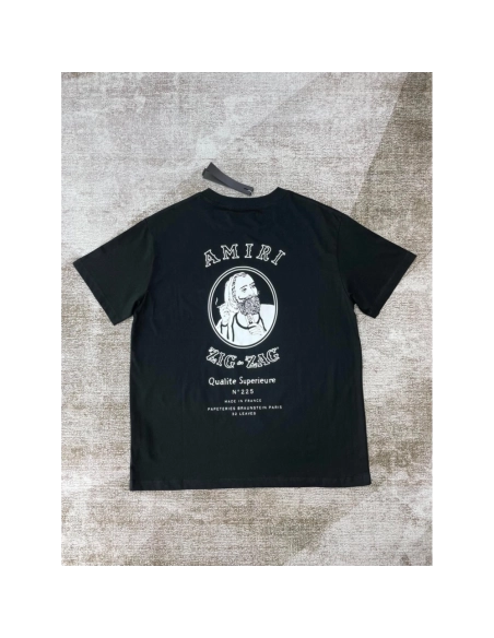 Amiri New joint short-sleeved rear joint ZIG printed print T-shirt,Amiri T Shirt,Tshirt,APPAREL