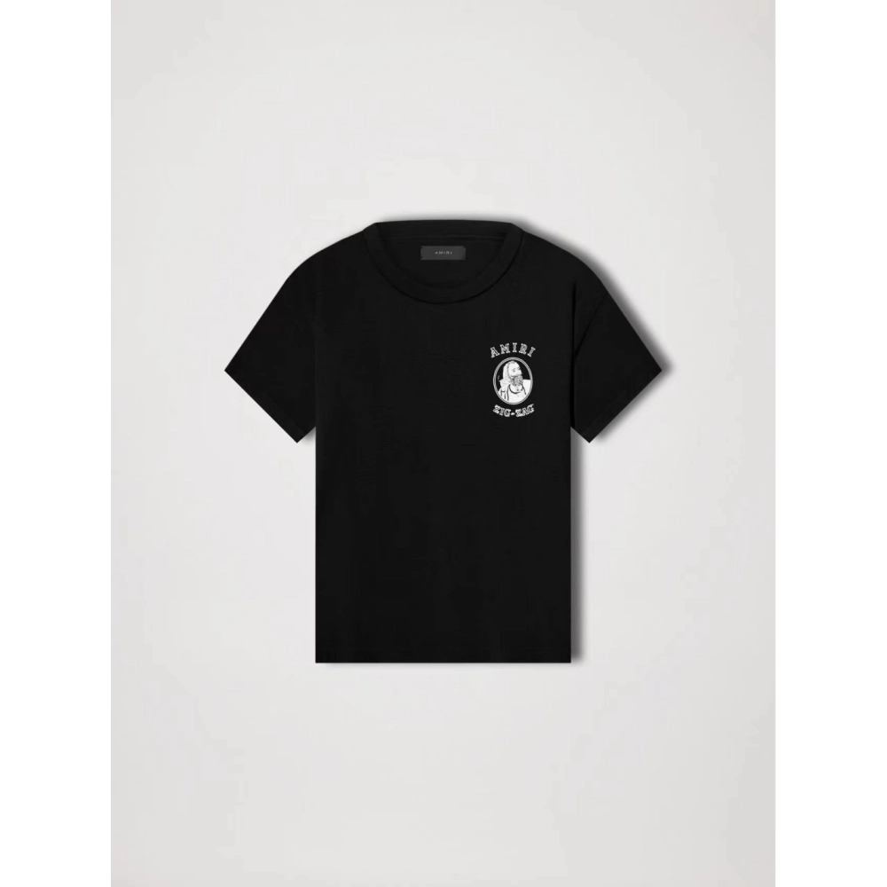 Amiri New joint short-sleeved rear joint ZIG printed print T-shirt,Amiri T Shirt,Tshirt,APPAREL