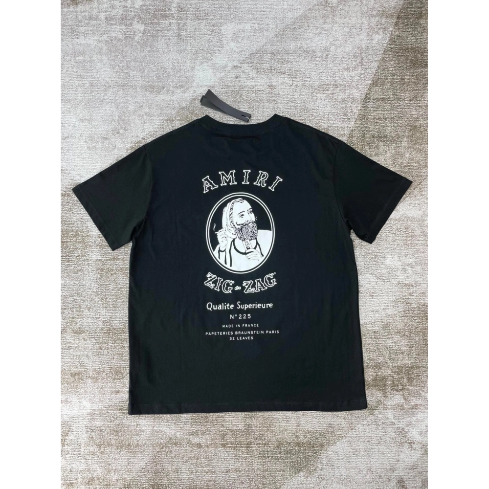 Amiri New joint short-sleeved rear joint ZIG printed print T-shirt,Amiri T Shirt,Tshirt,APPAREL