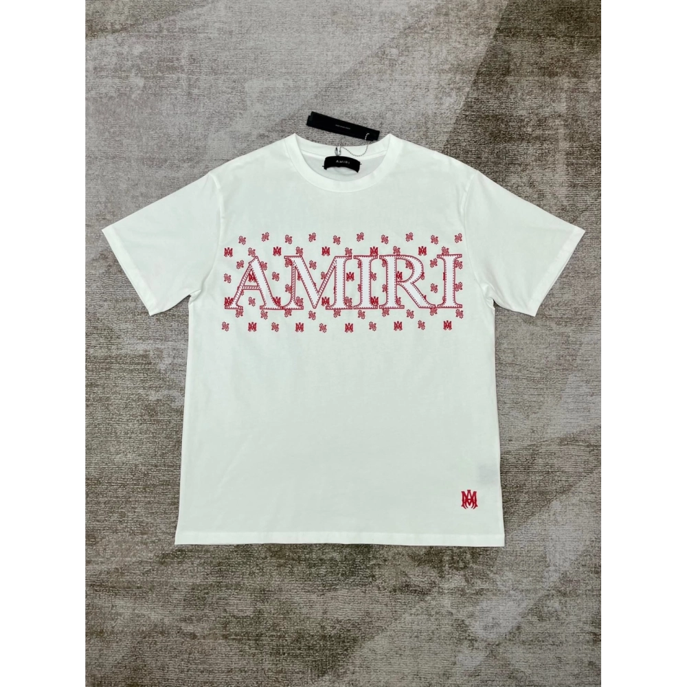 Amiri New Logo Letter Printed Short-Sleeve T-shirt,Amiri T Shirt,Tshirt,APPAREL