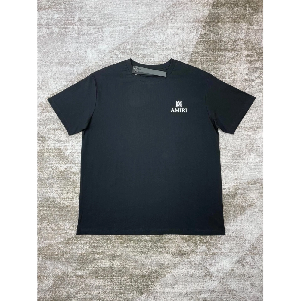 Amiri New print black letter short-sleeved rear wide small logo letter printt T-shirt,Amiri T Shirt,Tshirt,APPAREL