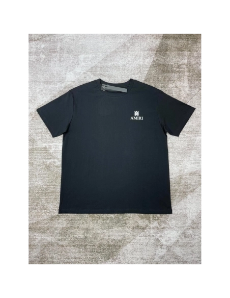 Amiri New print black letter short-sleeved rear wide small logo letter printt T-shirt,Amiri T Shirt,Tshirt,APPAREL