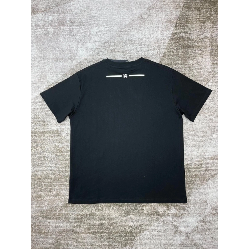 Amiri New print black letter short-sleeved rear wide small logo letter printt T-shirt,Amiri T Shirt,Tshirt,APPAREL