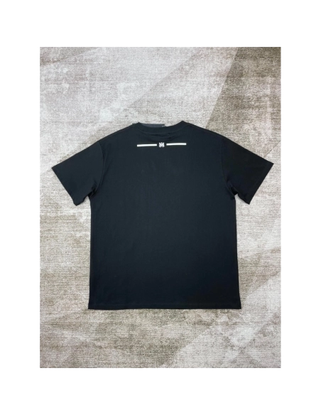 Amiri New print black letter short-sleeved rear wide small logo letter printt T-shirt,Amiri T Shirt,Tshirt,APPAREL
