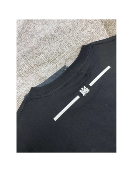 Amiri New print black letter short-sleeved rear wide small logo letter printt T-shirt,Amiri T Shirt,Tshirt,APPAREL