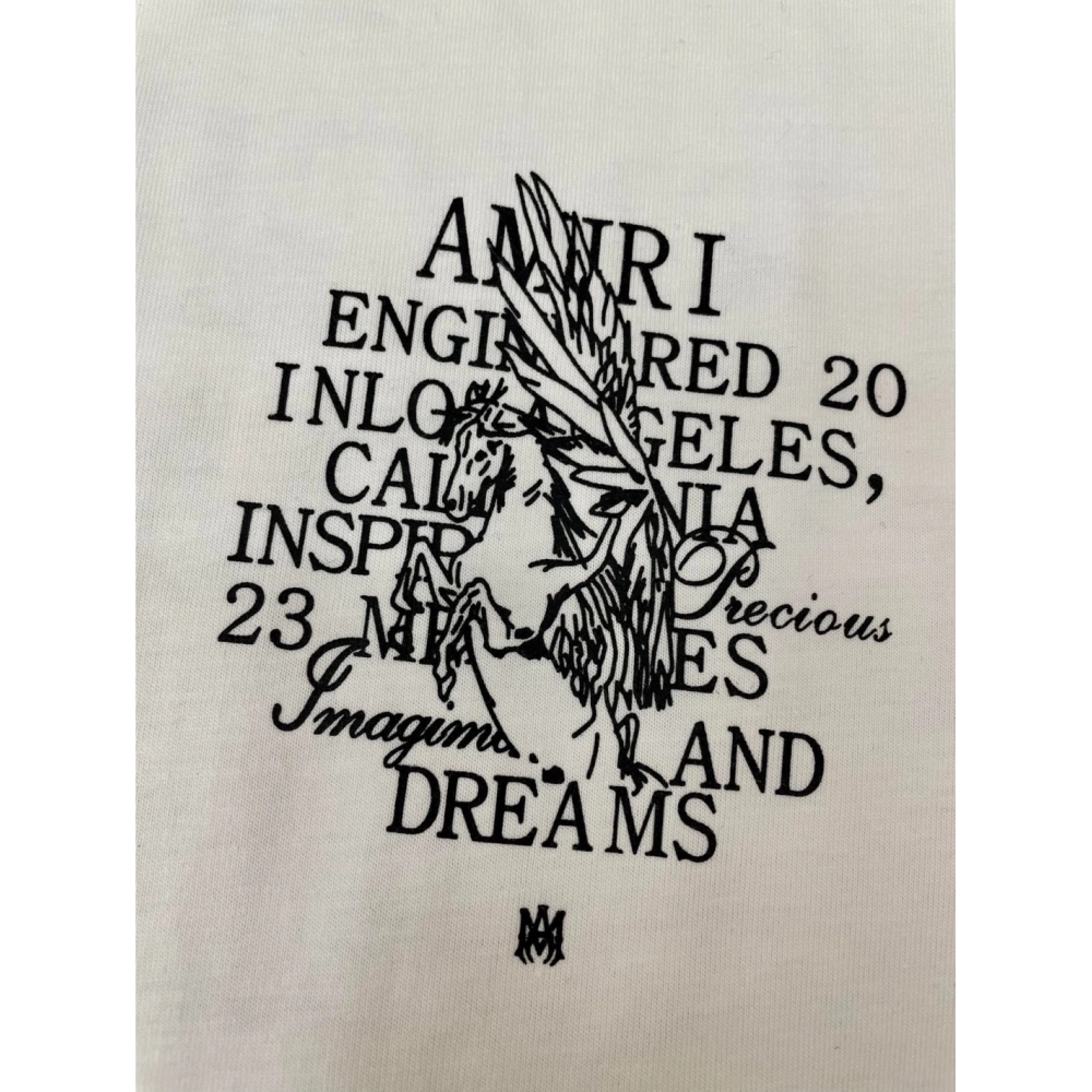Amiri New print black letter short-sleeved rear wide white letter printt T-shirt,Amiri T Shirt,Tshirt,APPAREL