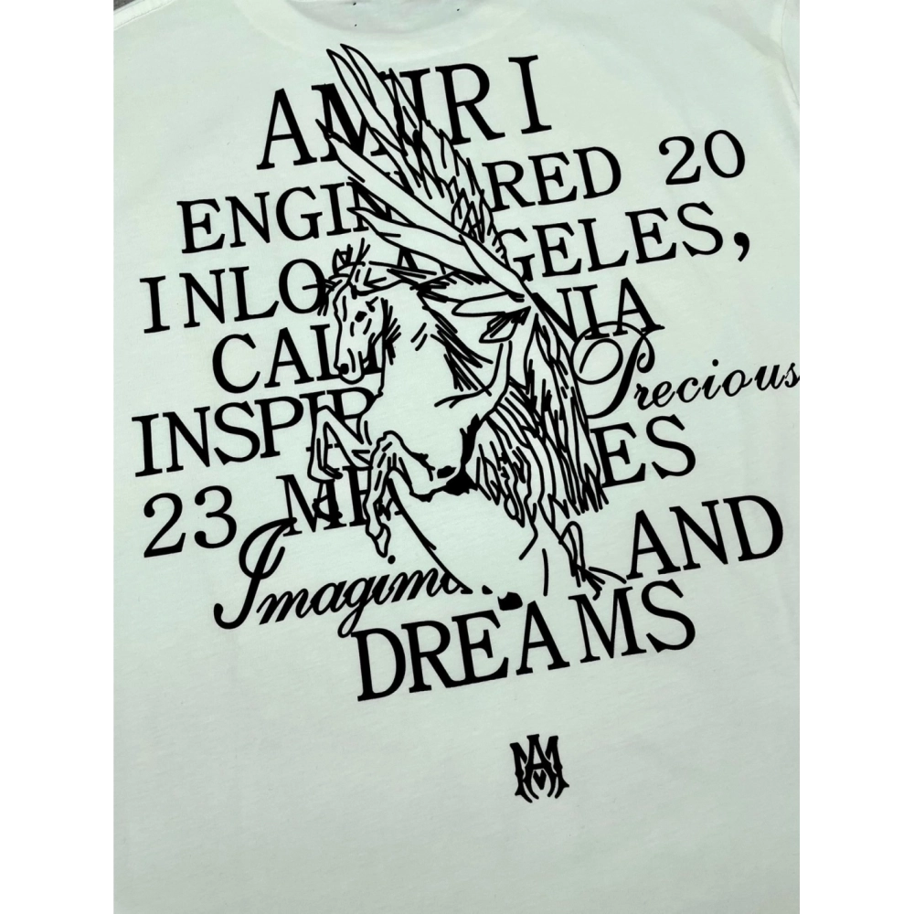 Amiri New print black letter short-sleeved rear wide white letter printt T-shirt,Amiri T Shirt,Tshirt,APPAREL