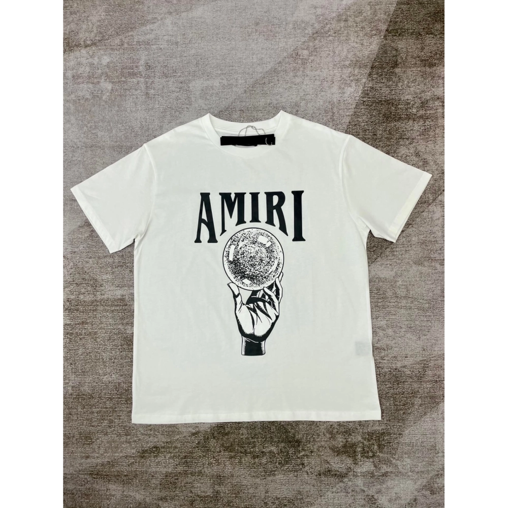 Amiri New print black short-sleeved wide letter gesture printt T-shirt,Amiri T Shirt,Tshirt,APPAREL