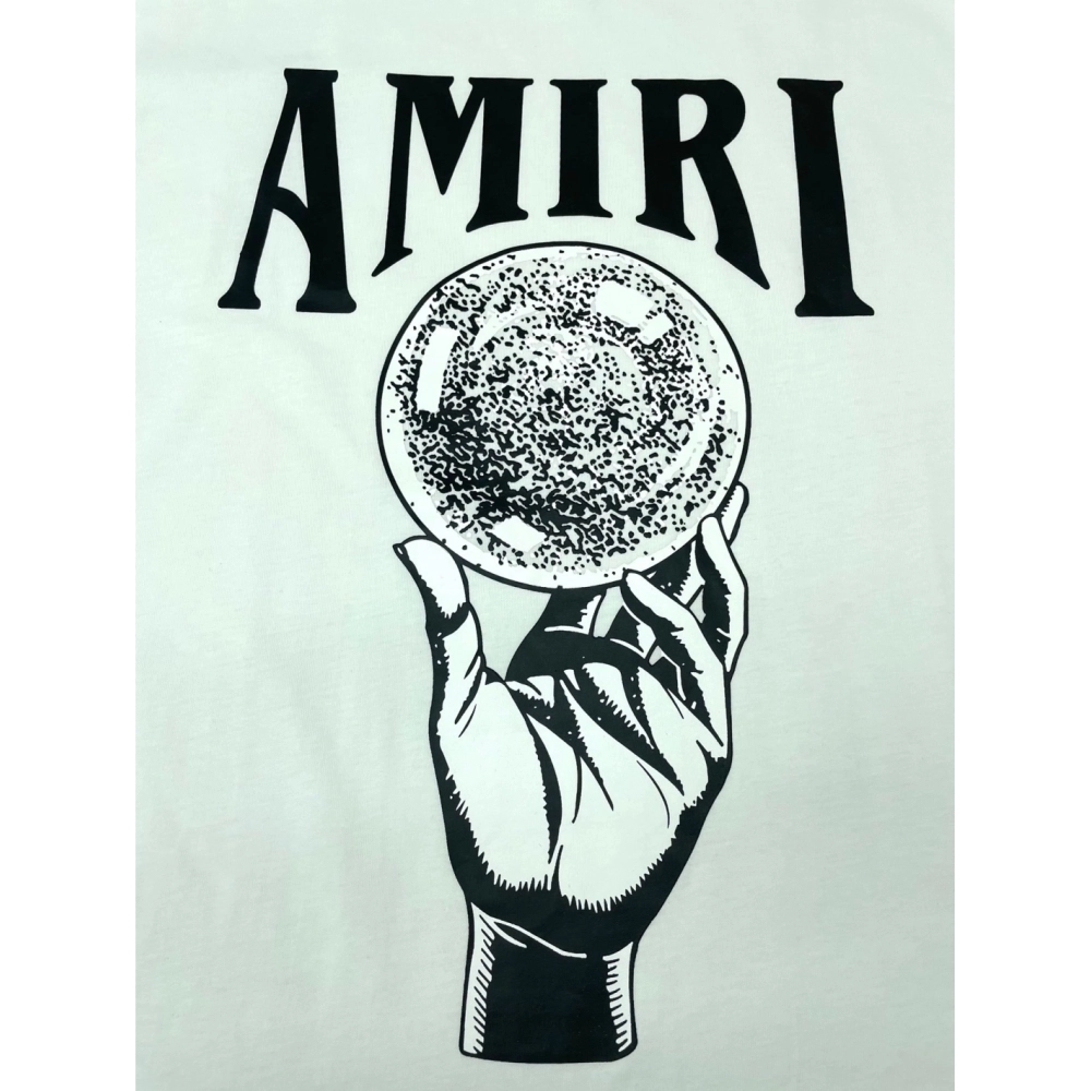 Amiri New print black short-sleeved wide letter gesture printt T-shirt,Amiri T Shirt,Tshirt,APPAREL