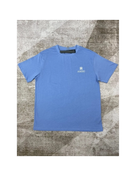 Amiri New print blue short-sleeved rear wide thick logo letter three-dimensional printt T-shirt,Amiri T Shirt,Tshirt,APPAREL