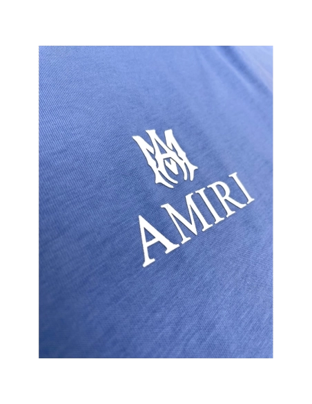 Amiri New print blue short-sleeved rear wide thick logo letter three-dimensional printt T-shirt,Amiri T Shirt,Tshirt,APPAREL