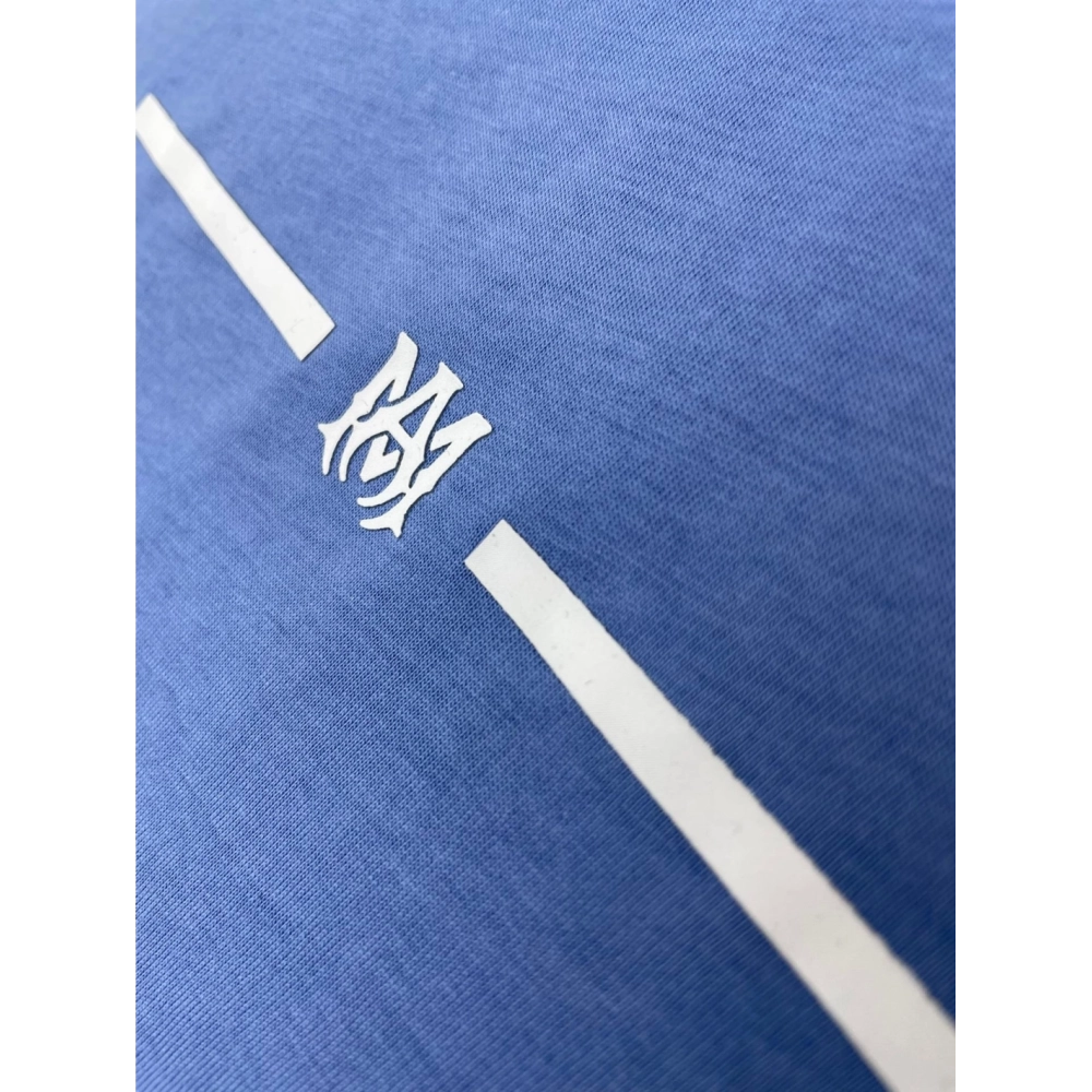 Amiri New print blue short-sleeved rear wide thick logo letter three-dimensional printt T-shirt,Amiri T Shirt,Tshirt,APPAREL
