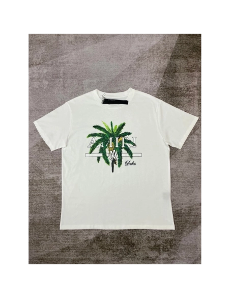 Amiri New print coconut tree short-sleeved wide logo coconut tree digital printt T-shirt,Amiri T Shirt,Tshirt,APPAREL