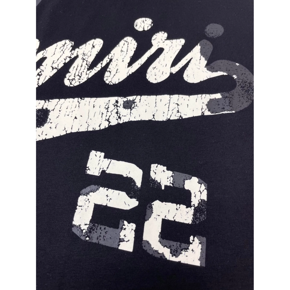Amiri New print silk crack letter short-sleeved wide logo silk crack feeling print T-shirt,Amiri T Shirt,Tshirt,APPAREL