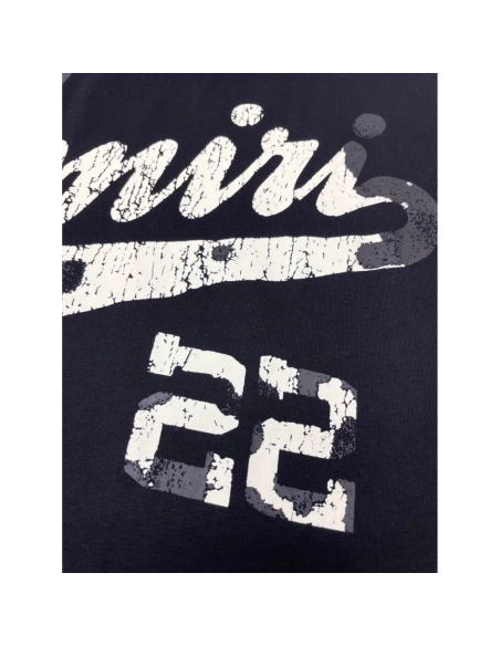 Amiri New print silk crack letter short-sleeved wide logo silk crack feeling print T-shirt,Amiri T Shirt,Tshirt,APPAREL