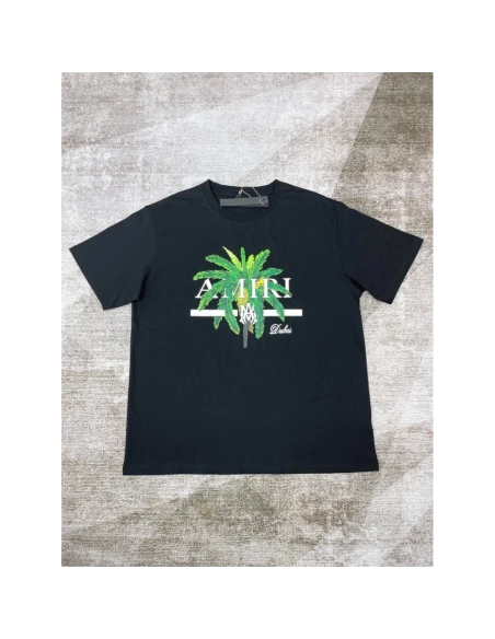 Amiri New print coconut tree short-sleeved wide logo coconut tree digital printt T-shirt,Amiri T Shirt,Tshirt,APPAREL