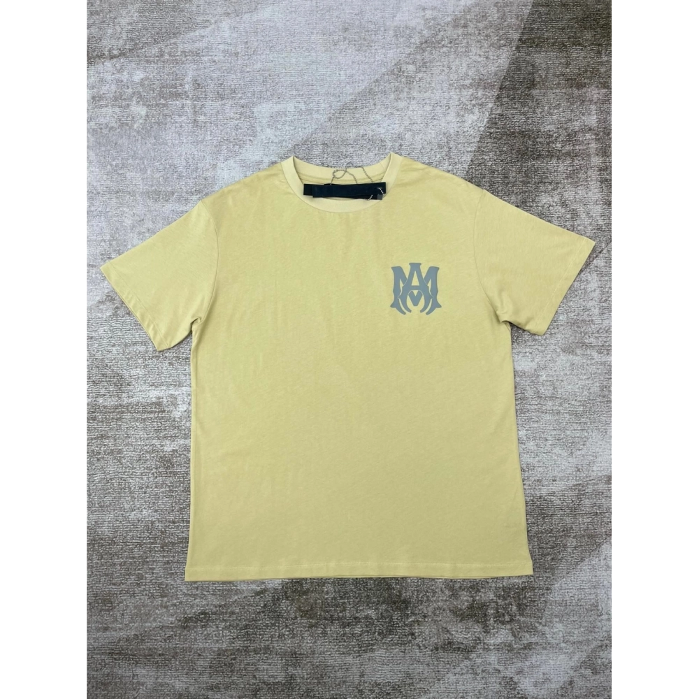 Amiri New print coffee short-sleeved rear wide gray letter printt T-shirt,Amiri T Shirt,Tshirt,APPAREL