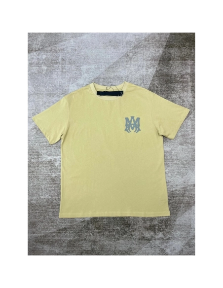 Amiri New print coffee short-sleeved rear wide gray letter printt T-shirt,Amiri T Shirt,Tshirt,APPAREL
