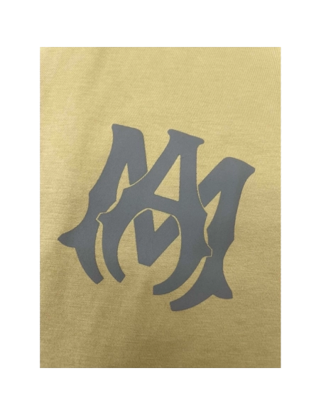 Amiri New print coffee short-sleeved rear wide gray letter printt T-shirt,Amiri T Shirt,Tshirt,APPAREL