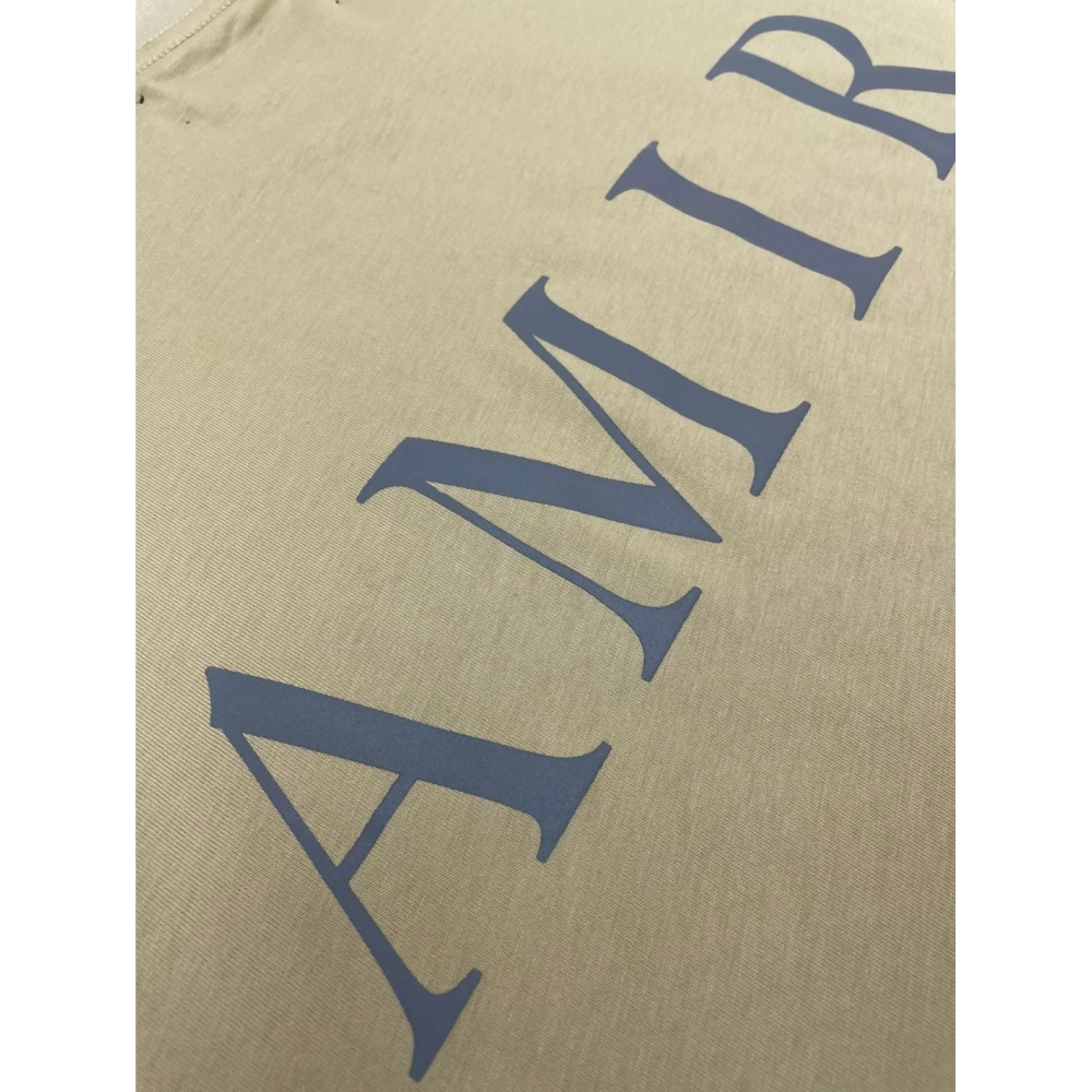 Amiri New print coffee short-sleeved rear wide gray letter printt T-shirt,Amiri T Shirt,Tshirt,APPAREL