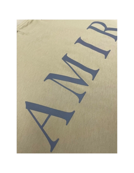 Amiri New print coffee short-sleeved rear wide gray letter printt T-shirt,Amiri T Shirt,Tshirt,APPAREL