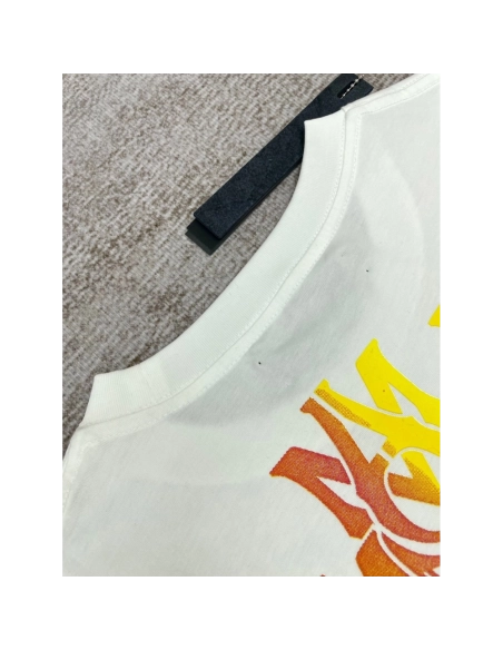 Amiri New print colorful black short-sleeved rear wide colorful logo letter tassel printt T-shirt,Amiri T Shirt,Tshirt,APPAREL