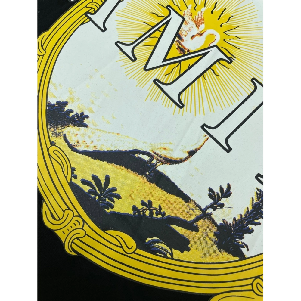 Amiri New print sun black short-sleeved wide AM letter rear sun print T-shirt,Amiri T Shirt,Tshirt,APPAREL