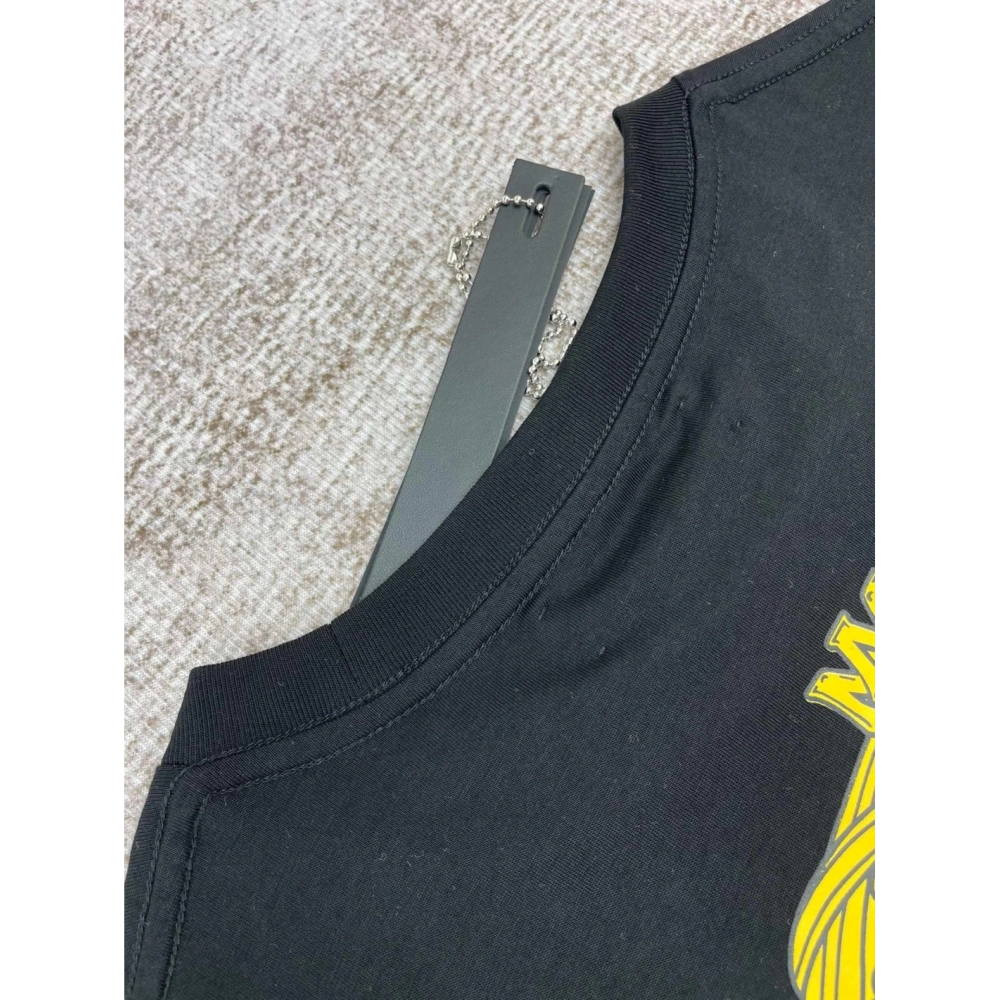 Amiri New print sun black short-sleeved wide AM letter rear sun print T-shirt,Amiri T Shirt,Tshirt,APPAREL