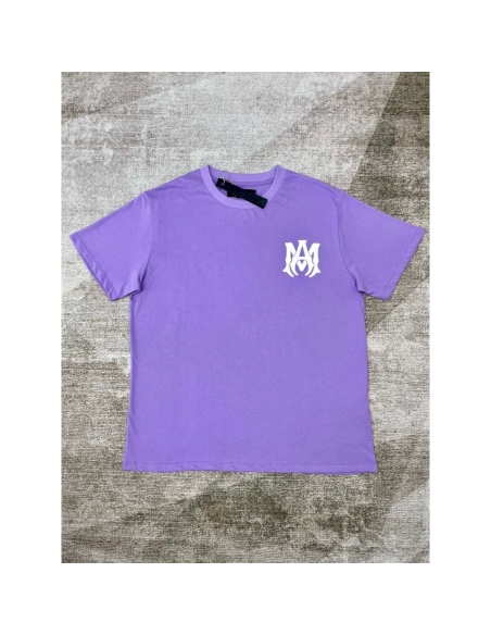 Amiri New print purple short-sleeved rear wide logo letter printt T-shirt,Amiri T Shirt,Tshirt,APPAREL