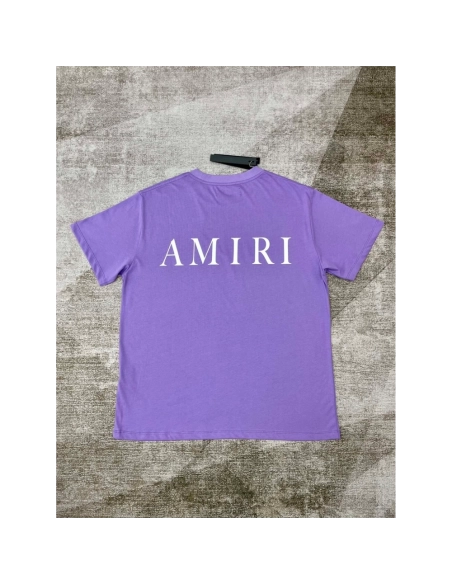 Amiri New print purple short-sleeved rear wide logo letter printt T-shirt,Amiri T Shirt,Tshirt,APPAREL