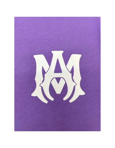 Amiri New print purple short-sleeved rear wide logo letter printt T-shirt,Amiri T Shirt,Tshirt,APPAREL