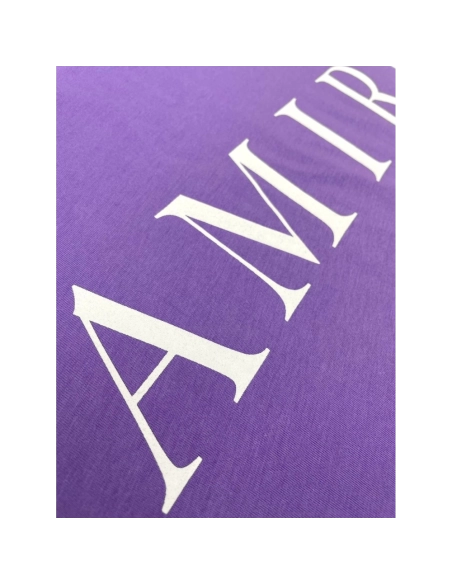 Amiri New print purple short-sleeved rear wide logo letter printt T-shirt,Amiri T Shirt,Tshirt,APPAREL