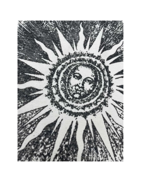 Amiri New print sun head apricot short-sleeved wide logo letter rear sun portrait printT-shirt,Amiri T Shirt,Tshirt,APPAREL