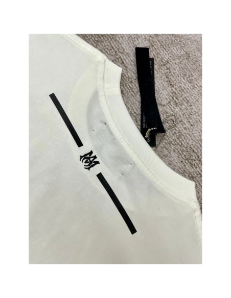 Amiri New print white short-sleeved rear wide small logo letter printt T-shirt,Amiri T Shirt,Tshirt,APPAREL