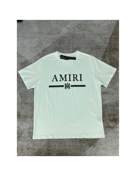 Amiri New short-sleeved AM letter logo print T-shirt,Amiri T Shirt,Tshirt,APPAREL