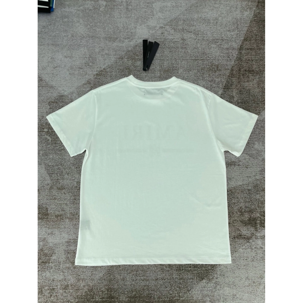 Amiri New short-sleeved AM letter logo print T-shirt,Amiri T Shirt,Tshirt,APPAREL