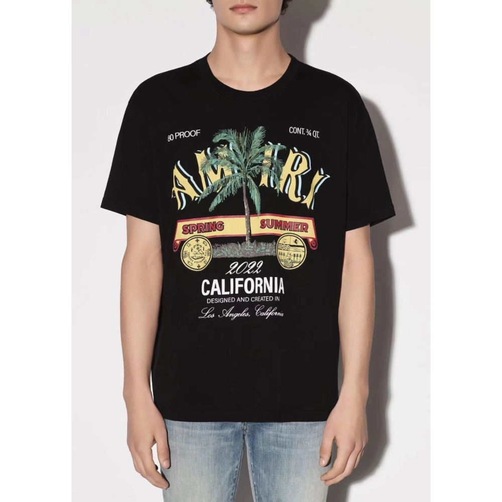 Amiri New short-sleeved coconut tree digital direct spray print T-shirt,Amiri T Shirt,Tshirt,APPAREL