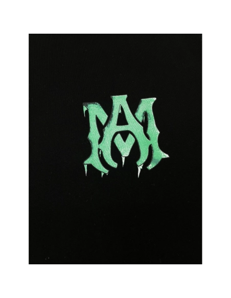Amiri New short-sleeved green and white gradient logo letter paste printt T-shirt,Amiri T Shirt,Tshirt,APPAREL