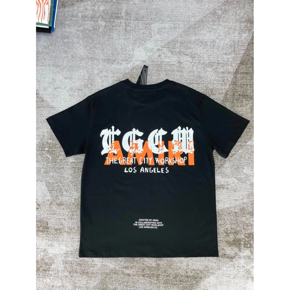 Amiri New short-sleeved joint Sanskrit printed letter print T-shirt,Amiri T Shirt,Tshirt,APPAREL